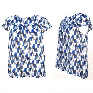 Theory Regan Tracery Mini SE Silk Short Sleeve Top
